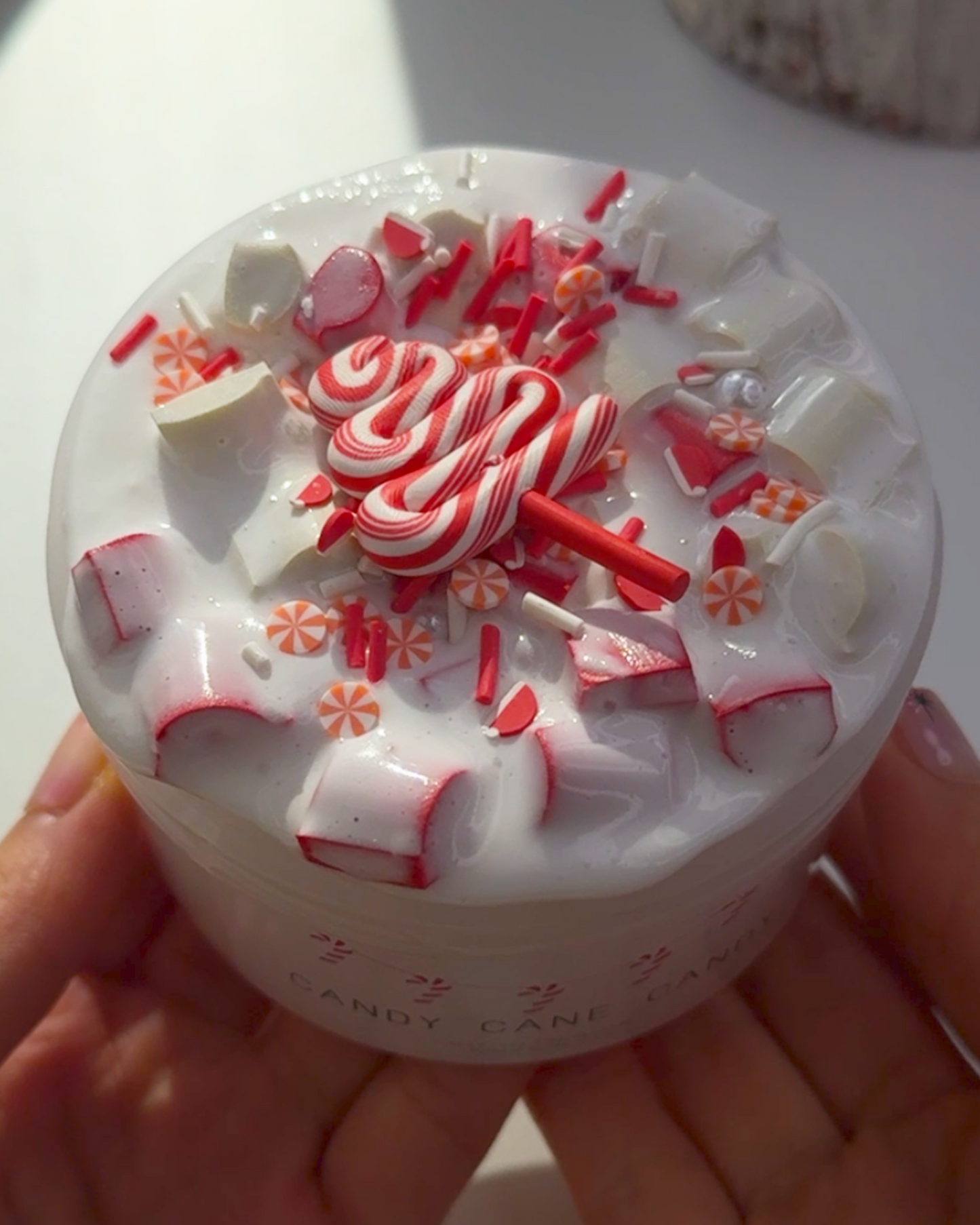 Candy Cane Candy Slime