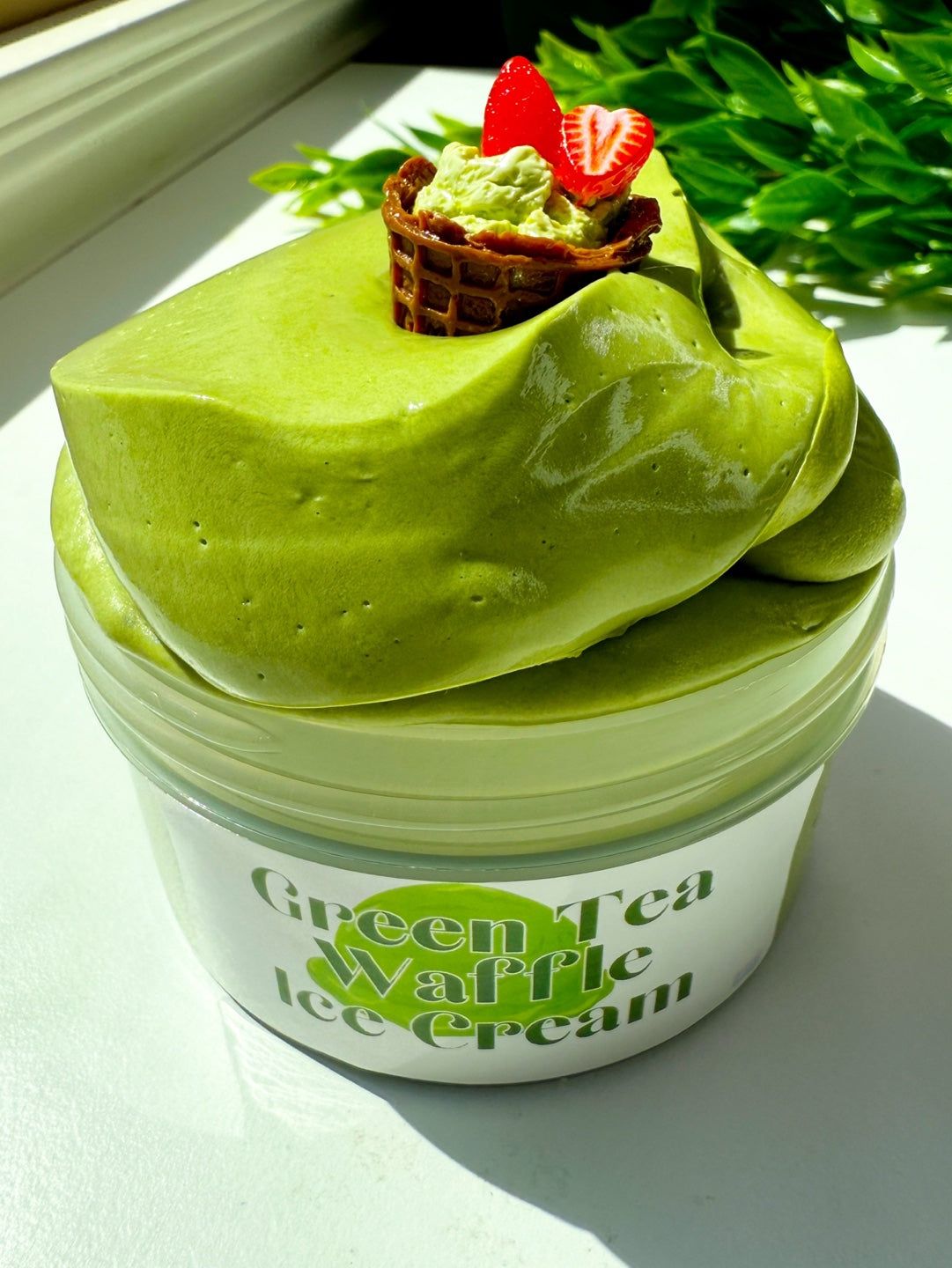 Green Tea Waffle Ice Cream Slime
