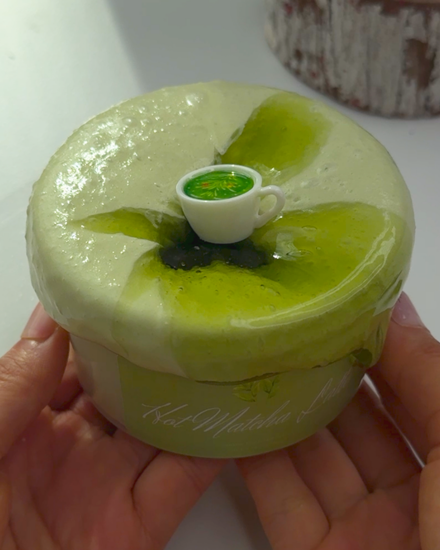 Hot Matcha Latte Slime