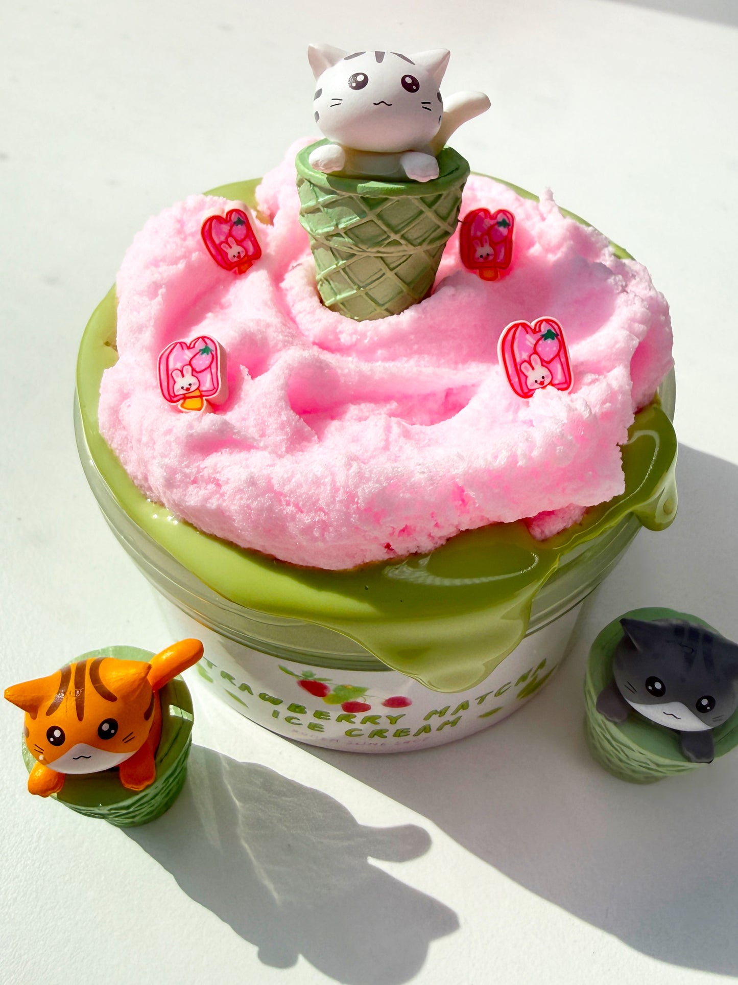 Strawberry Matcha Ice Cream Slime
