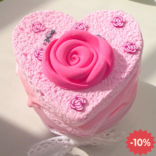 Rose Heart Chiffon Cake Slime