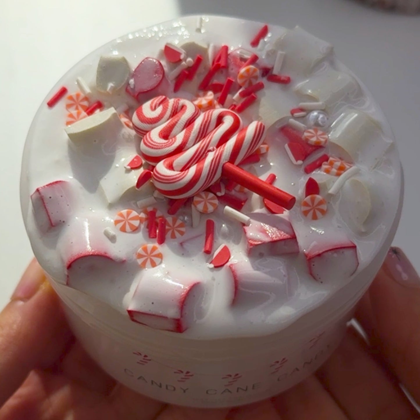 Candy Cane Candy Slime