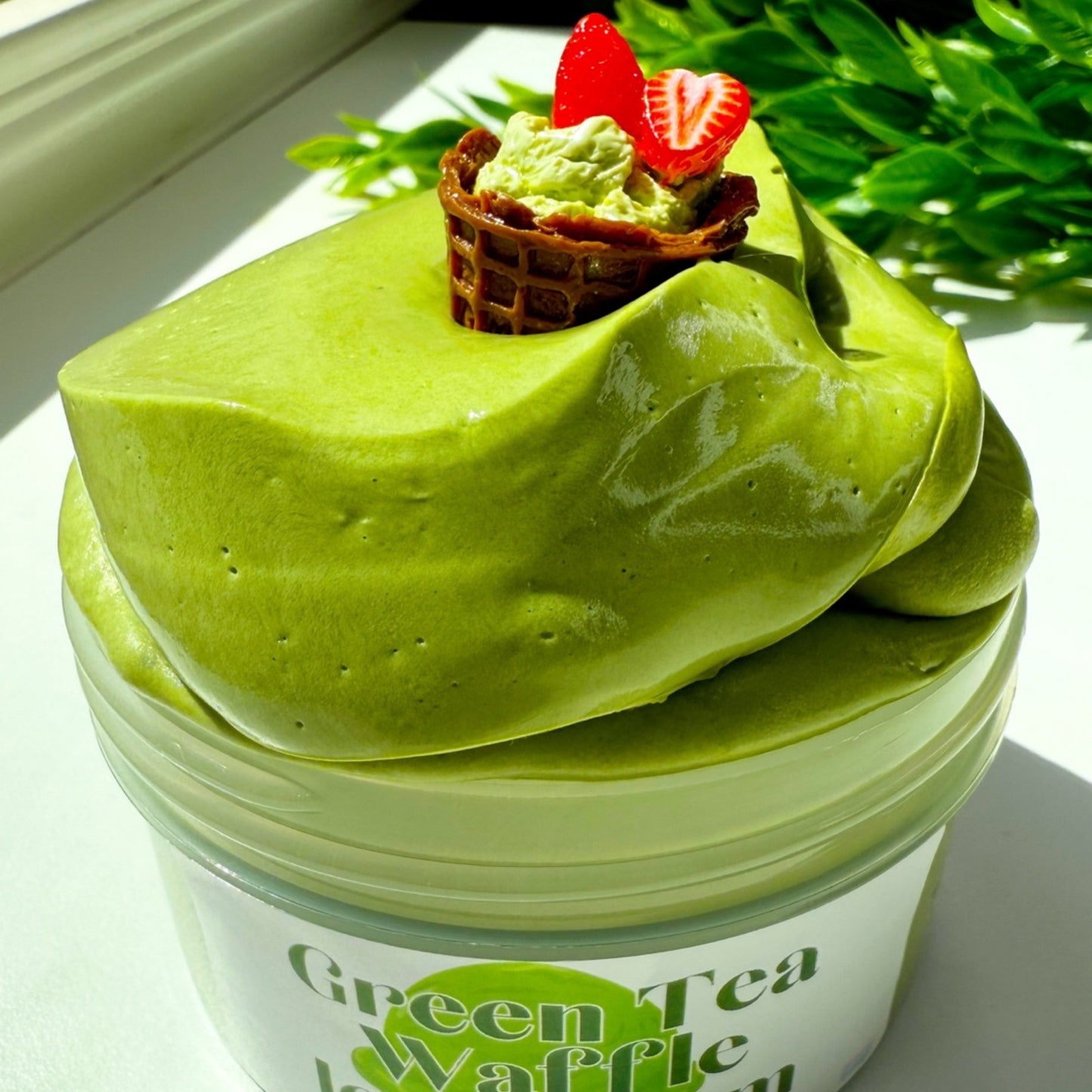 Green Tea Waffle Ice Cream Slime