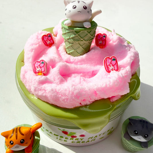 Strawberry Matcha Ice Cream Slime