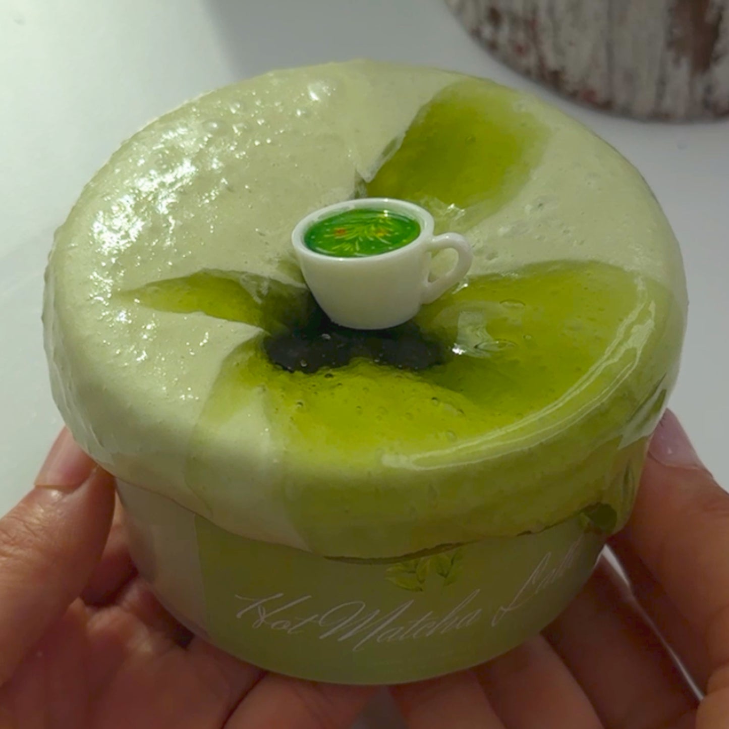 Hot Matcha Latte Slime